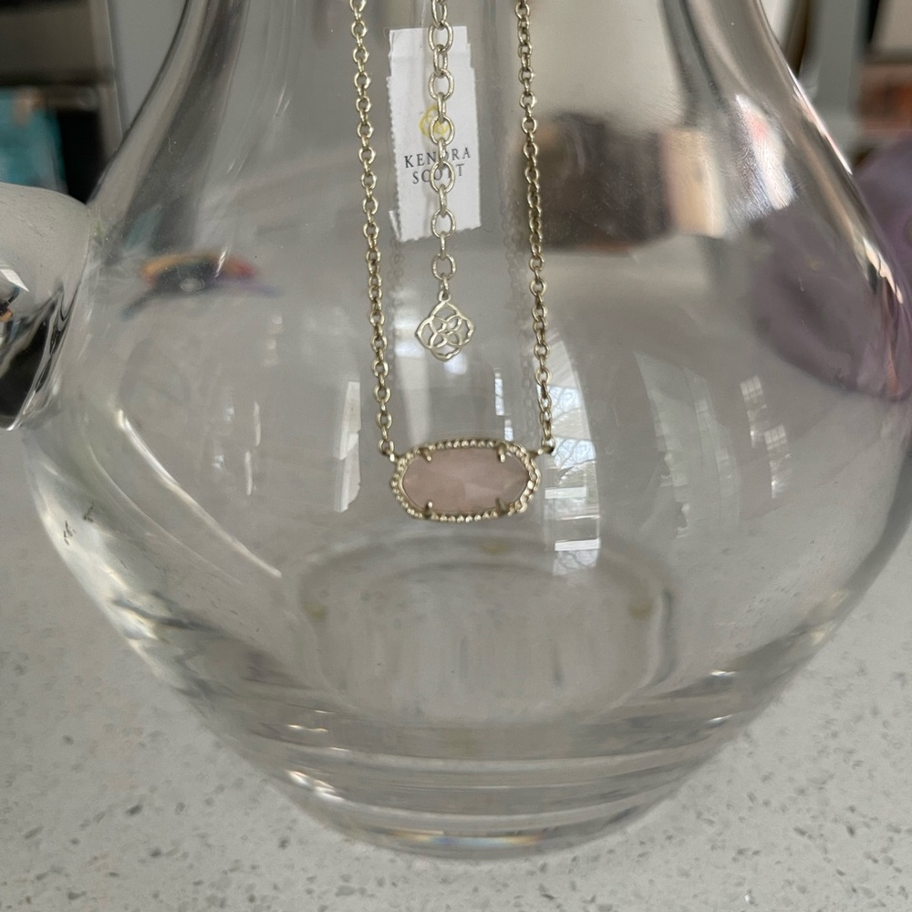 Kendra Scott Elisa Necklace Rose Quartz NWT - Picture 5 of 8